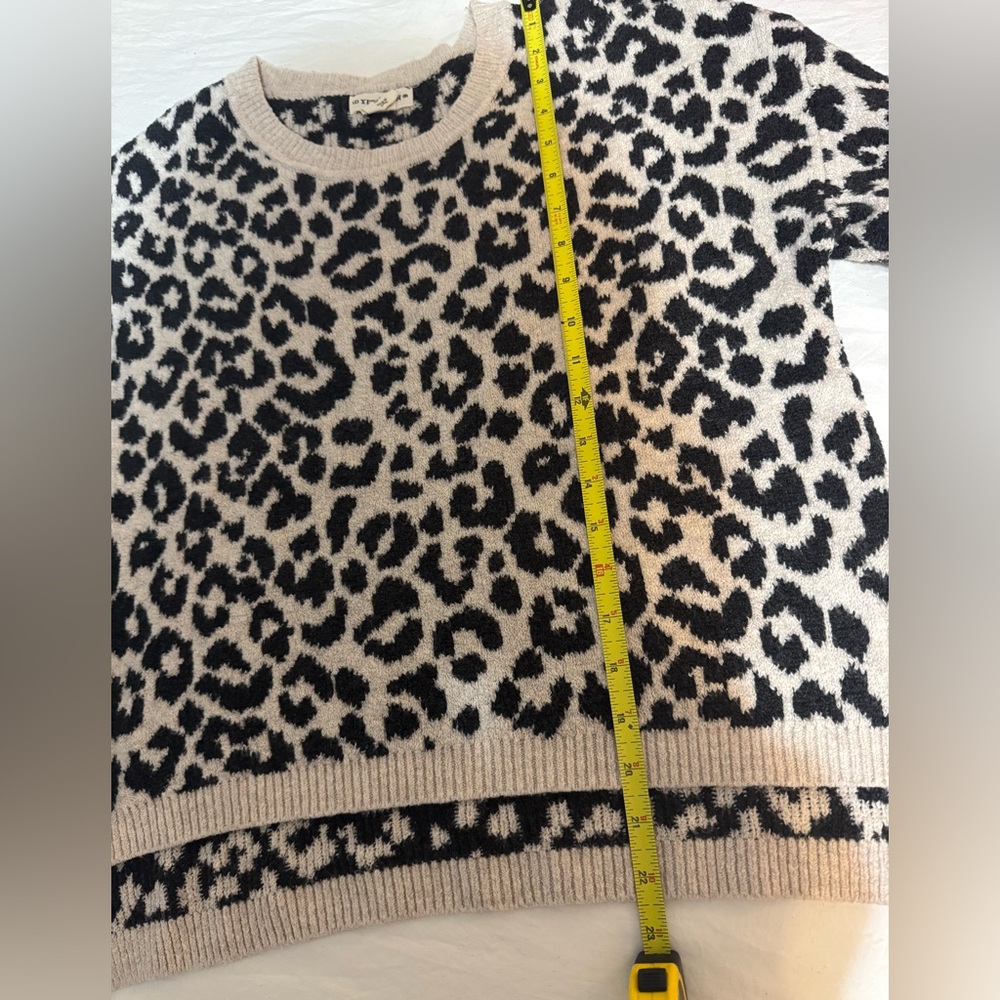 Women's Leopard Print Soft Sweater - Black and Cream - Picture 6 of 6